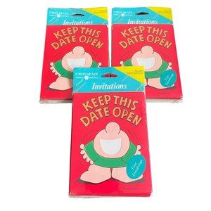 lot of 3 Vintage Ziggy Forget Me Not Invitations 8 per package American Greeting